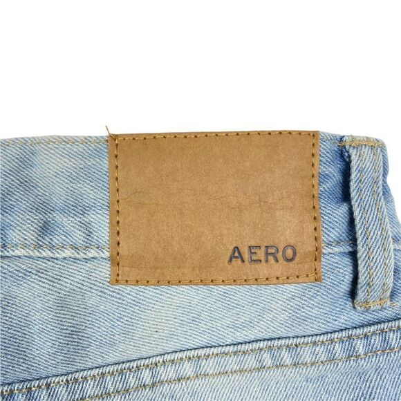 Aeropostale Aero Men's Slim Light Wash Distressed Cuffed Jean Denim Shorts US 31 - Picture 12 of 14